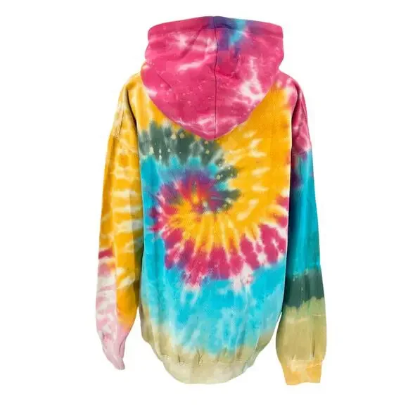 La Detresse Revolve Womens Tropical Tie Dye Hoodie Sweatshirt Size Medium M - Picture 5 of 10